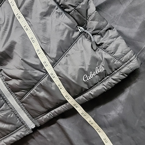 Cabela's Puffer Water Resistant Primaloft Faux Fur Lined Lightweight Size Large - Picture 13 of 15